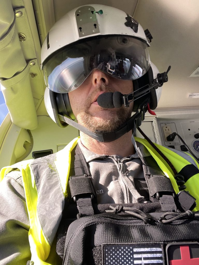Image of Brian Rayl, founder of FreedomCert, as a flight nurse.